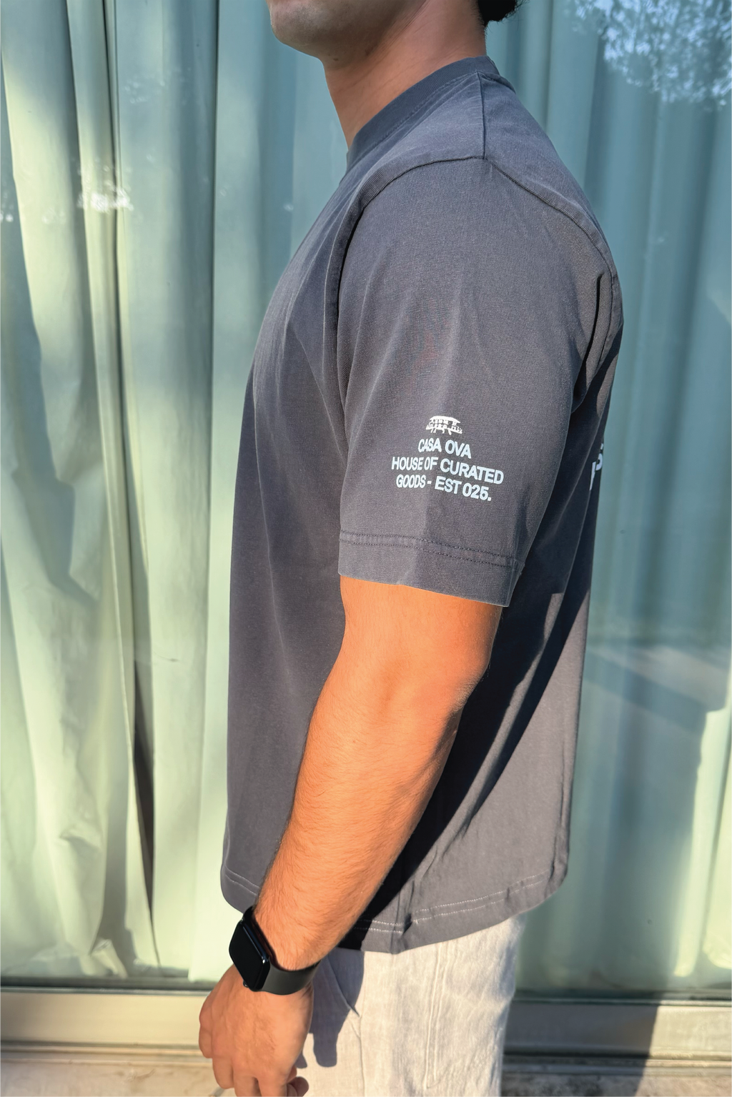 CASA OVA WASHED GREY T-SHIRT