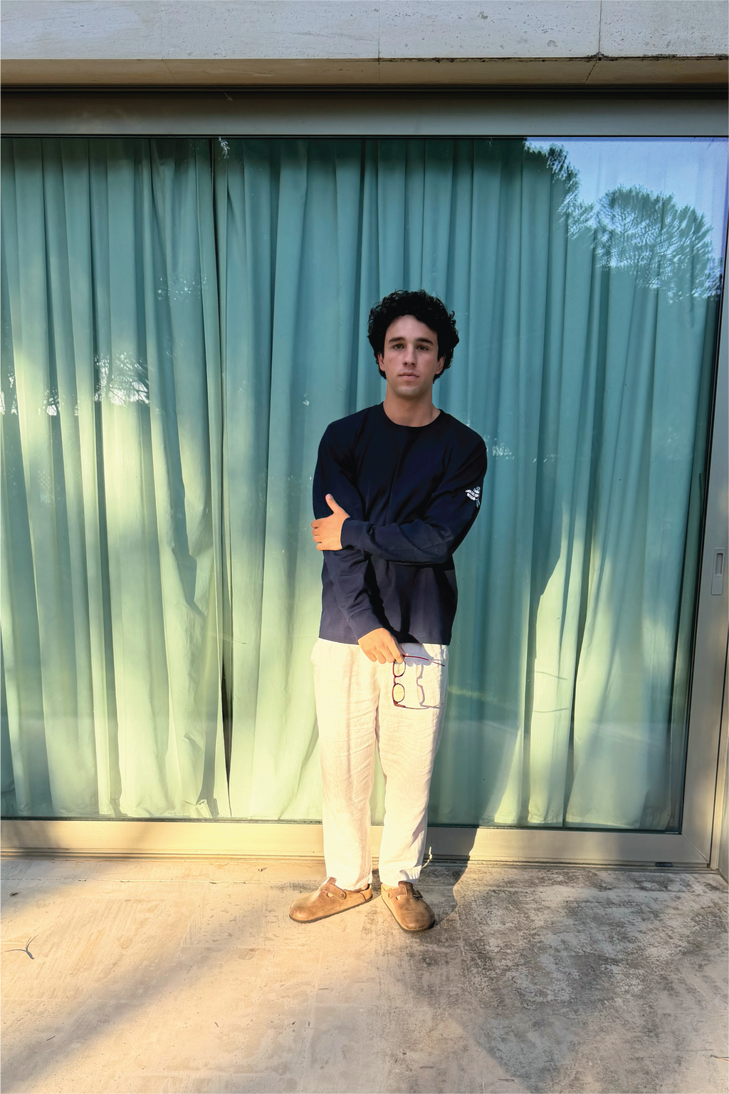 CASA OVA LONG SLEEVE NAVY T-SHIRT